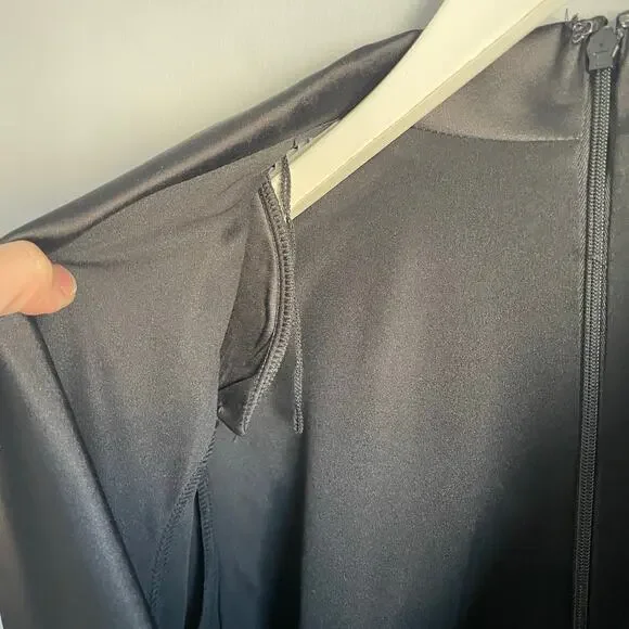 Adrianna Papell Jumpsuit Black Long Sleeve V-neck Cocktail Formal sz 12 Wedding - Picture 7 of 7